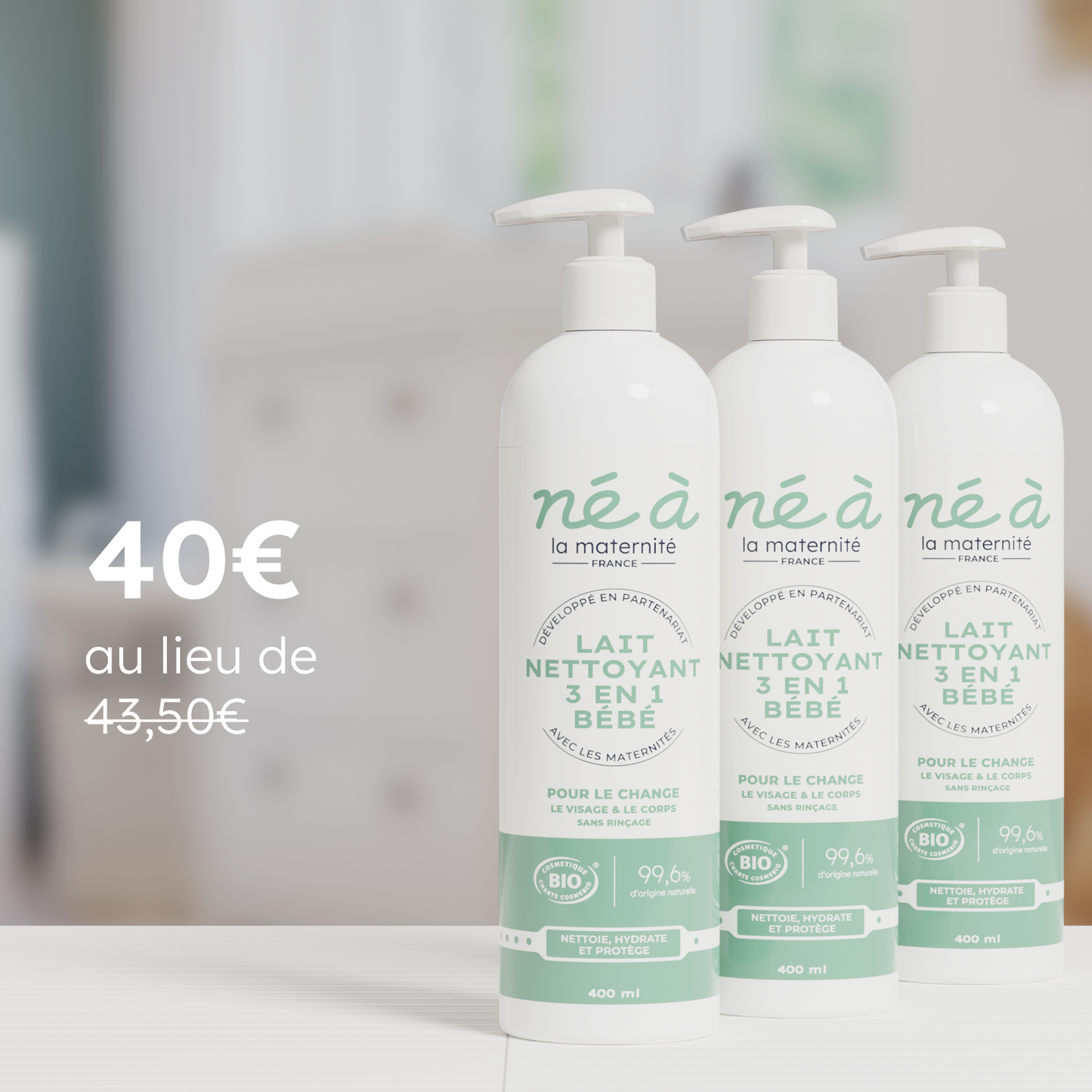 Trio de laits nettoyants bébé