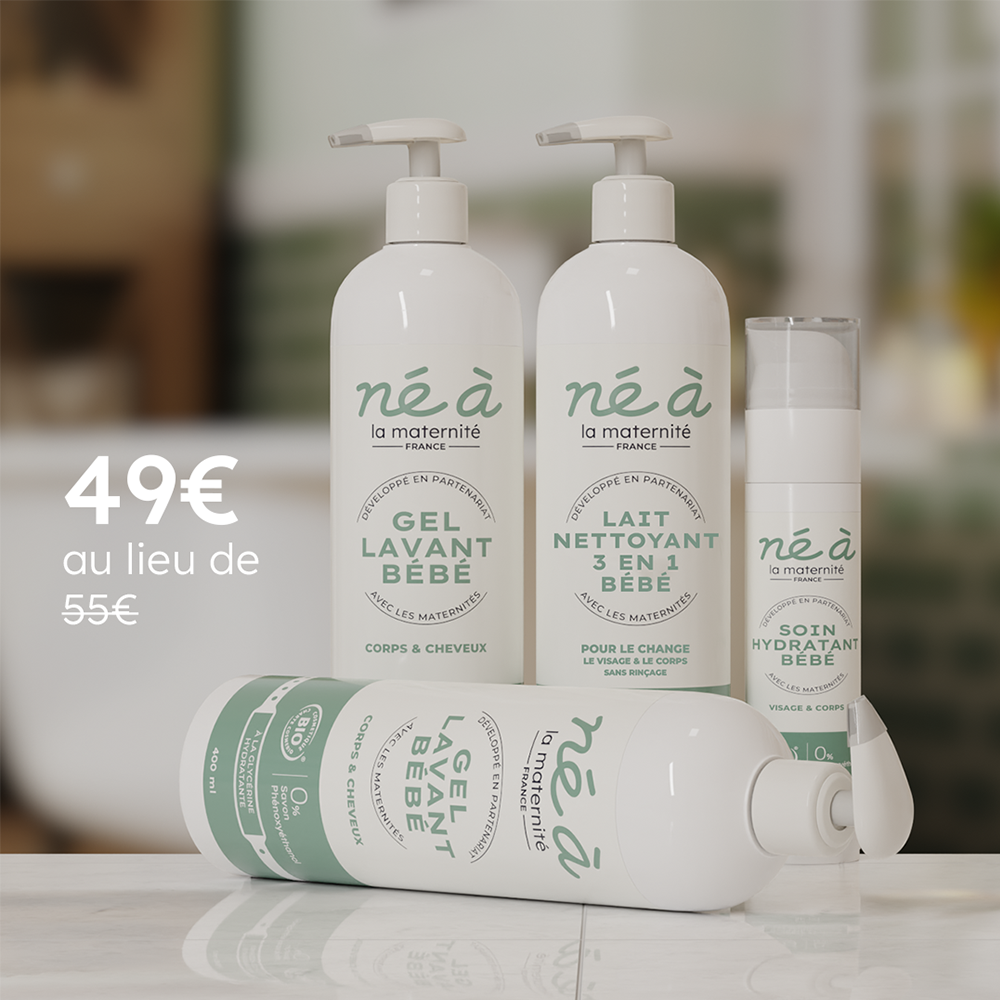 Le Pack Essentiel Naissance : 4 produits pour 49€ au lieu de 55